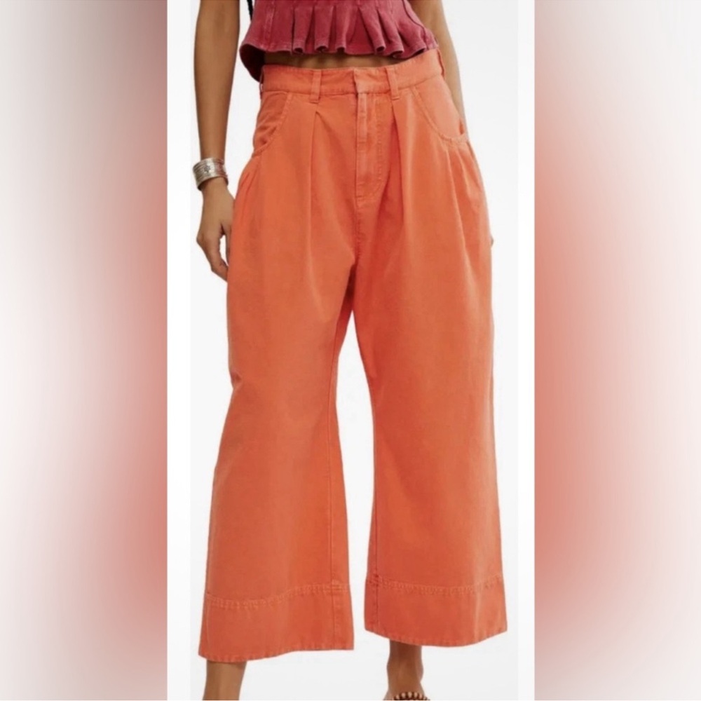 Free People wide leg cropped pants